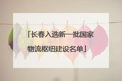 长春入选新一批国家物流枢纽建设名单