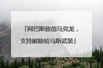 阿巴斯致信马克龙，支持解除哈马斯武装