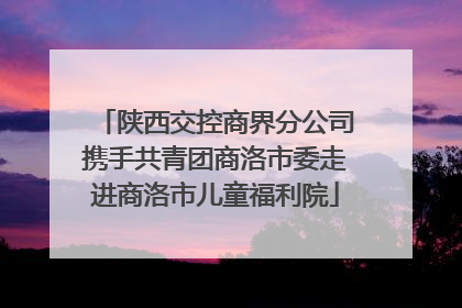 陕西交控商界分公司携手共青团商洛市委走进商洛市儿童福利院