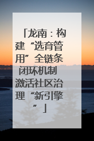 龙南：构建“选育管用”全链条闭环机制 激活社区治理“新引擎”