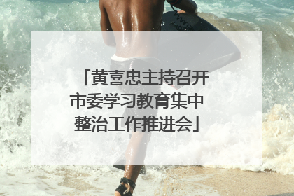 黄喜忠主持召开市委学习教育集中整治工作推进会