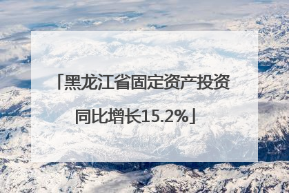 黑龙江省固定资产投资同比增长15.2%