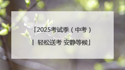 2025考试季（中考）丨 轻松送考 安静等候