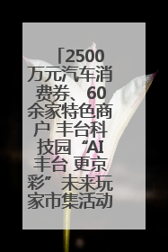 2500万元汽车消费券、60余家特色商户 丰台科技园“AI丰台 更京彩”未来玩家市集活动正式开幕