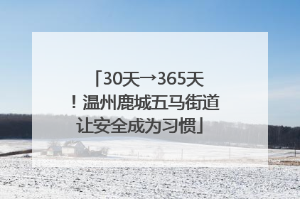 30天→365天！温州鹿城五马街道让安全成为习惯