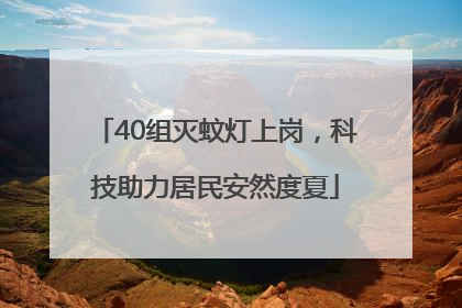 40组灭蚊灯上岗，科技助力居民安然度夏