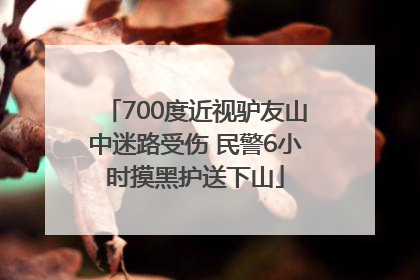 700度近视驴友山中迷路受伤 民警6小时摸黑护送下山