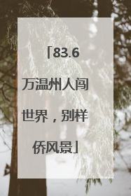 83.6万温州人闯世界，别样侨风景